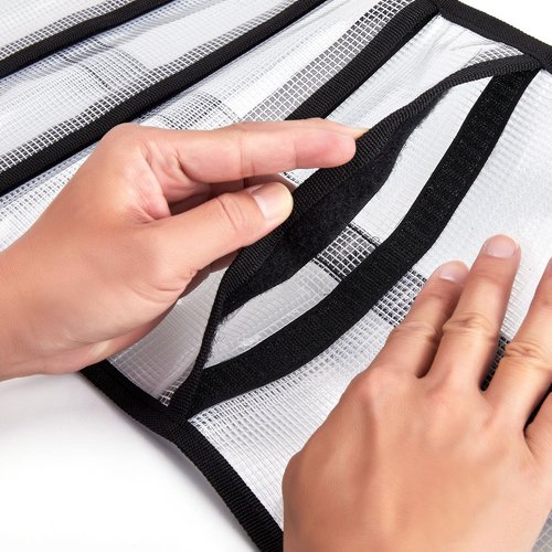 MOPHOEXII Roll Up Fishing Lure Wraps Set-25" X 9" Durable Lure Bag 6 Pocket PVC Protective Cover Saltwater Hook Covers Fabric Lure Protector Trolling Lure Tackle Box Large 1 PC