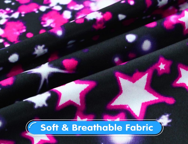 Nokecina Gymnastics Leotards for Girls Size 1t 2t One Piece Stretchy Black Rose Stars Unitard with Shorts