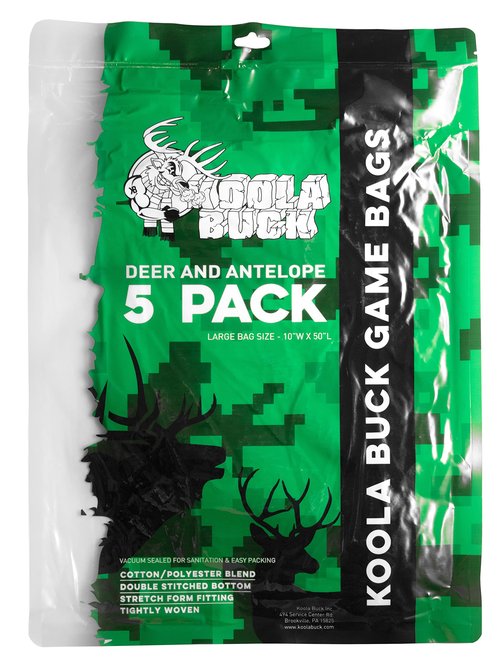 Koola Buck Game Bags Hunting | 5 Pack Deer Game Bags | Game Bags Deer | Reusable, Breathable & Stretchable Meat Bags | Hunting Gear Accessories, Equipment & Essentials | Deer, Elk & Moose