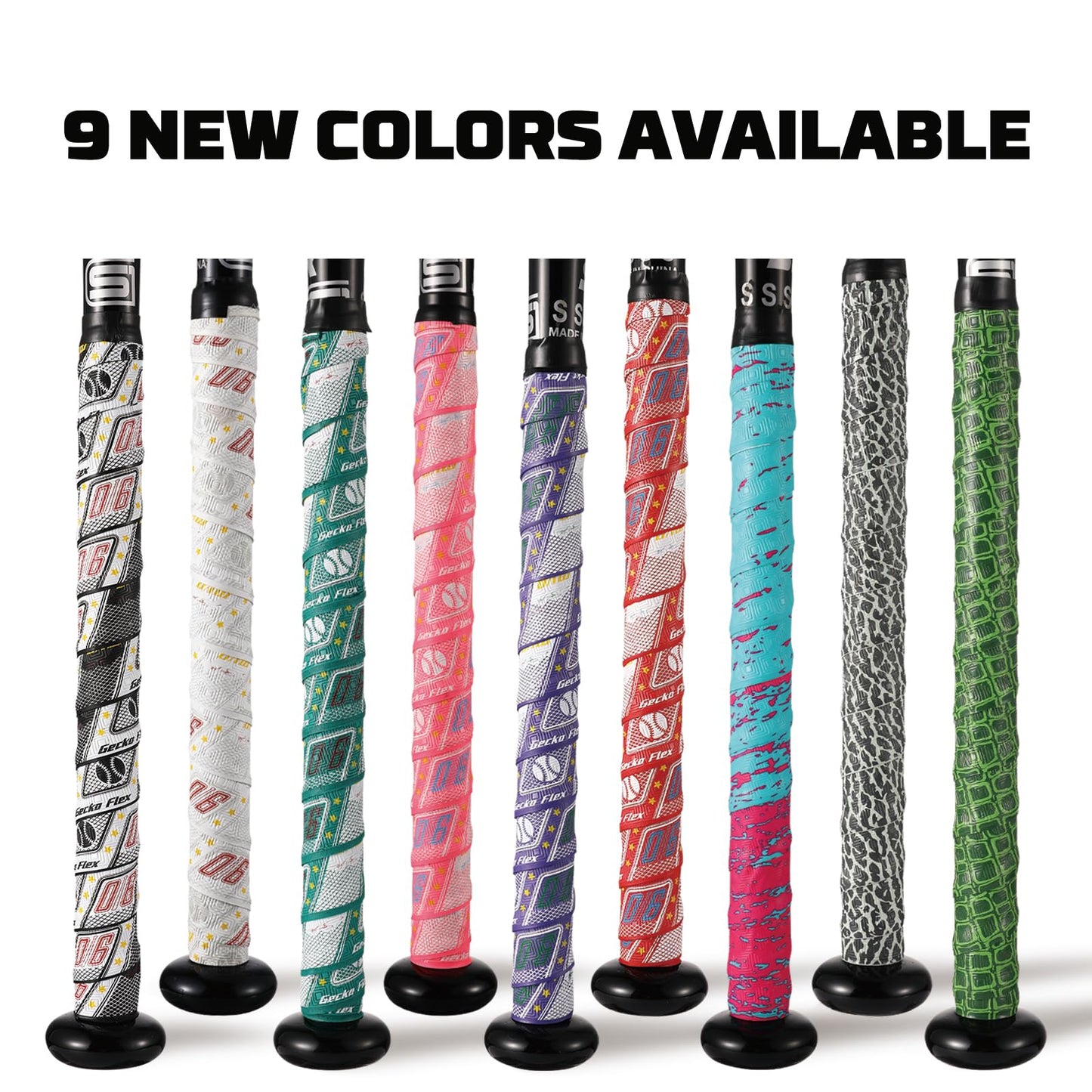 1.1mm Bat Grip Tape, Greek Key Double-Stamping Textured, Baseball & Softball Bat Tape for All-Weather Performance, Non-Slip, Precut for Easy Install