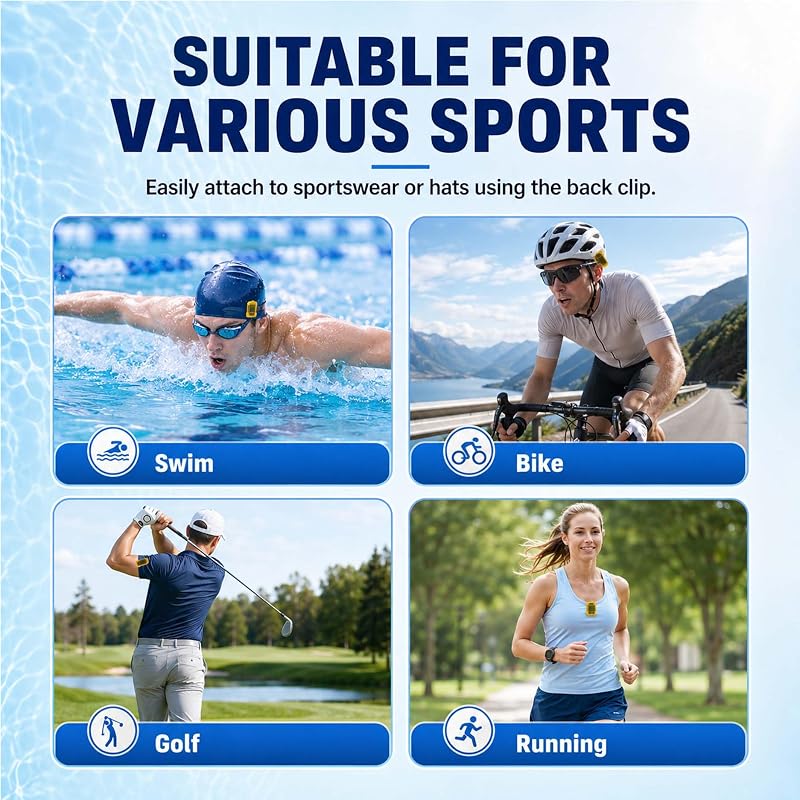 Yellow Swim Tempo Trainer IP68 Waterproof Audible Metronome & Stroke Timer - 3 Training Modes