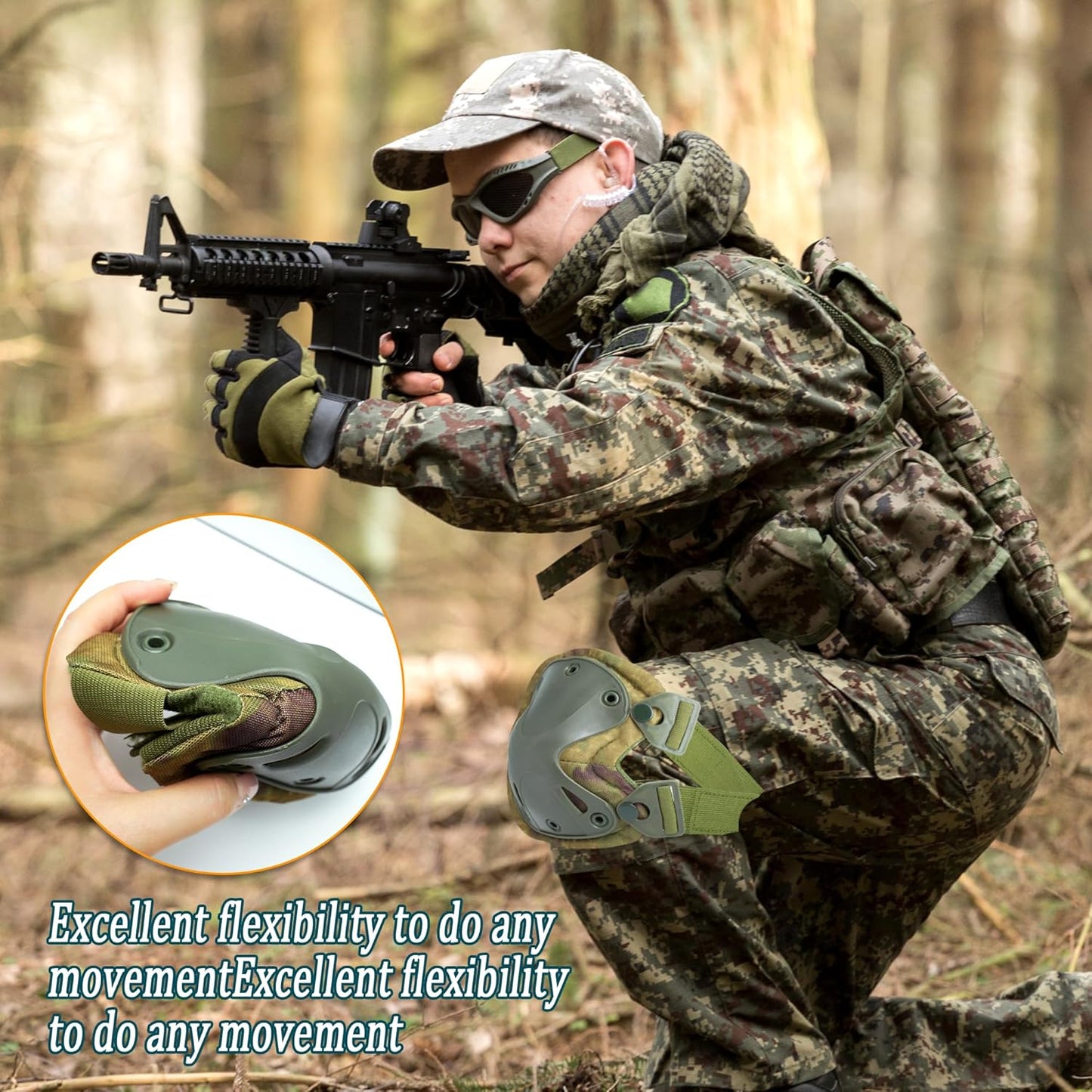 1 Pair Hunting Knee Pads, Saddle Hunting Knee Protection Guard Pads with Adjustable Strap and EVA Foam Padding Outdoor Hunting Accessories