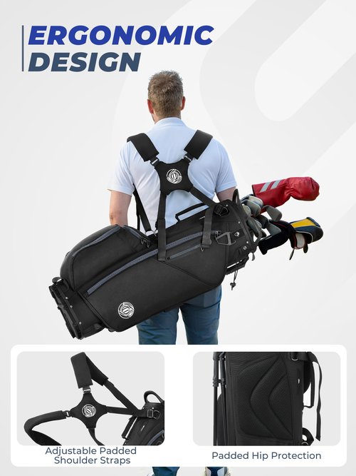 Sturdum 7 Way Golf Stand Bag, Lightweight Golf Bags for Men Women with Full-Length Dividers, Ergonomic Design, Weather-Resistant, Multi Pockets