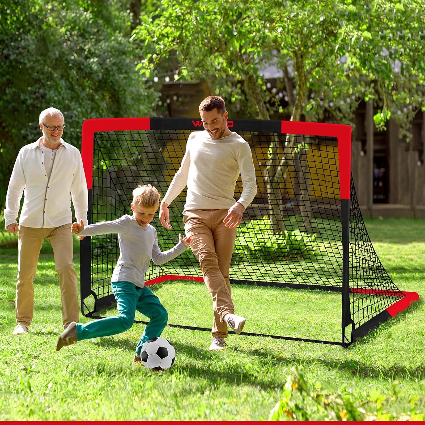 Kids Soccer Goals for Backyard Set of 2, 6x4 ft Portable Toddler Soccer Goal Training Equipment with Soccer Target, Ball, Cones, Soccer Net for Kids Age 3-5 6-8 8-12 10-12-14 Outdoor Sports Games Gift