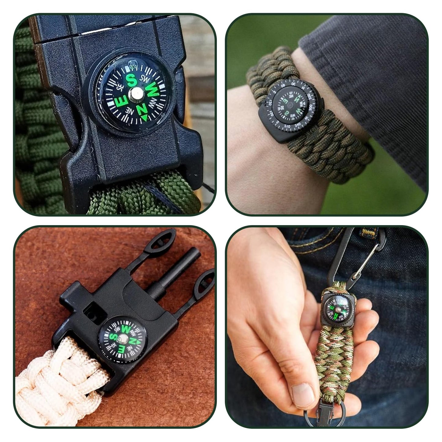 20PCS Compass Button Mini Pocket Hard Shell Liquid Filled Mini Small Button Compass for Kids Hiking Survival Watch Band Paracord Camping Outdoor Activities Accessory Size Dia. 20mm