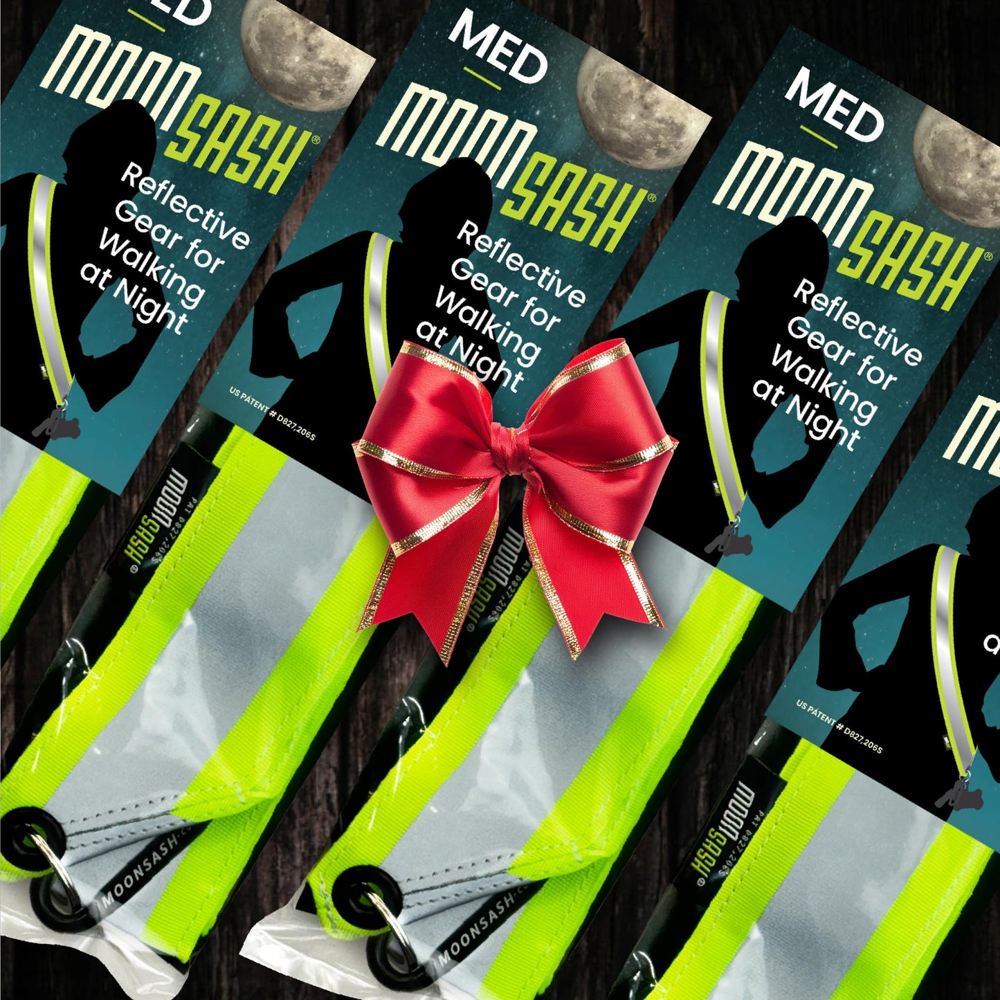 MOONSASH Reflective Sash For Walking At Night | USA-Made | Fitted, Reversible + Patented Night Walking Safety Gear | Perfect Belt/Reflective Vest for Women & Men Alternative | Essential Running Gear
