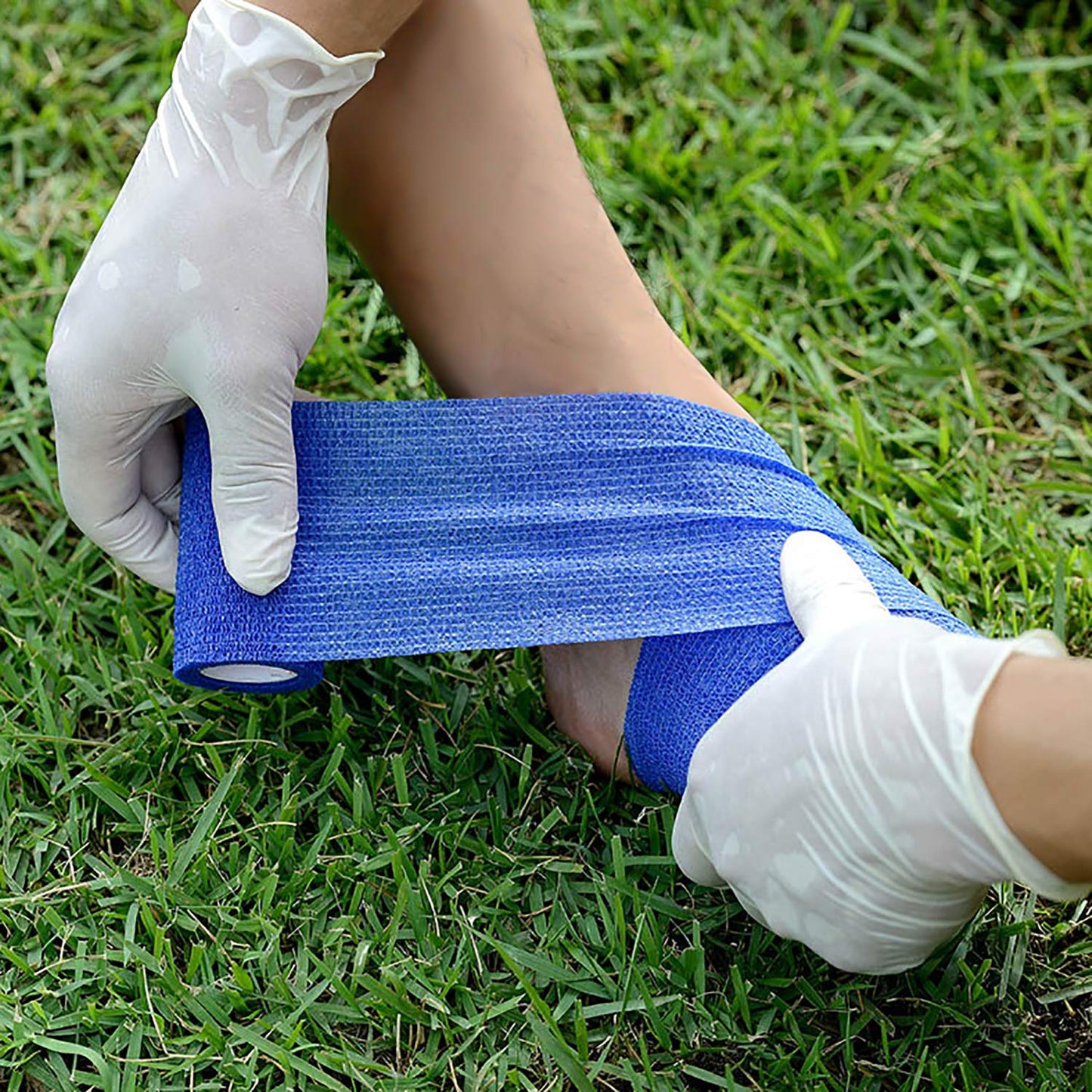 Self Adherent Cohesive Bandages Wrap 6 Count 2" x 5 Yards, Medical Tape, Adhesive Flexible Breathable First Aid Non Woven Rolls, Stretch Athletic, Ankle Sprains & Swelling, Sports
