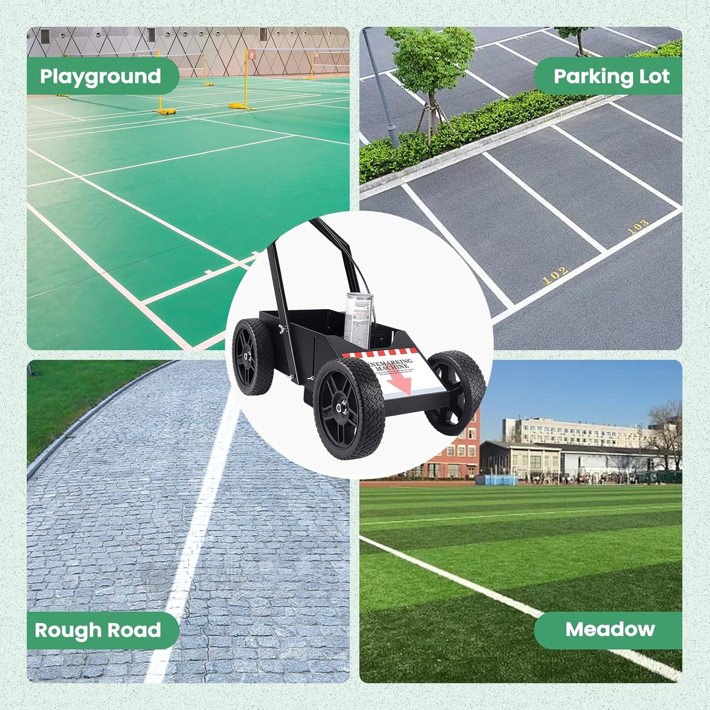 2395000 Striping Machine,Compatible with Rust-Oleum Inverted Marking Spray Paint,Ready-to-Use Parking Line Striper,2"-4" Adjustable Spray Width,for Various Road Surfaces,Parking Lot Striping Machine