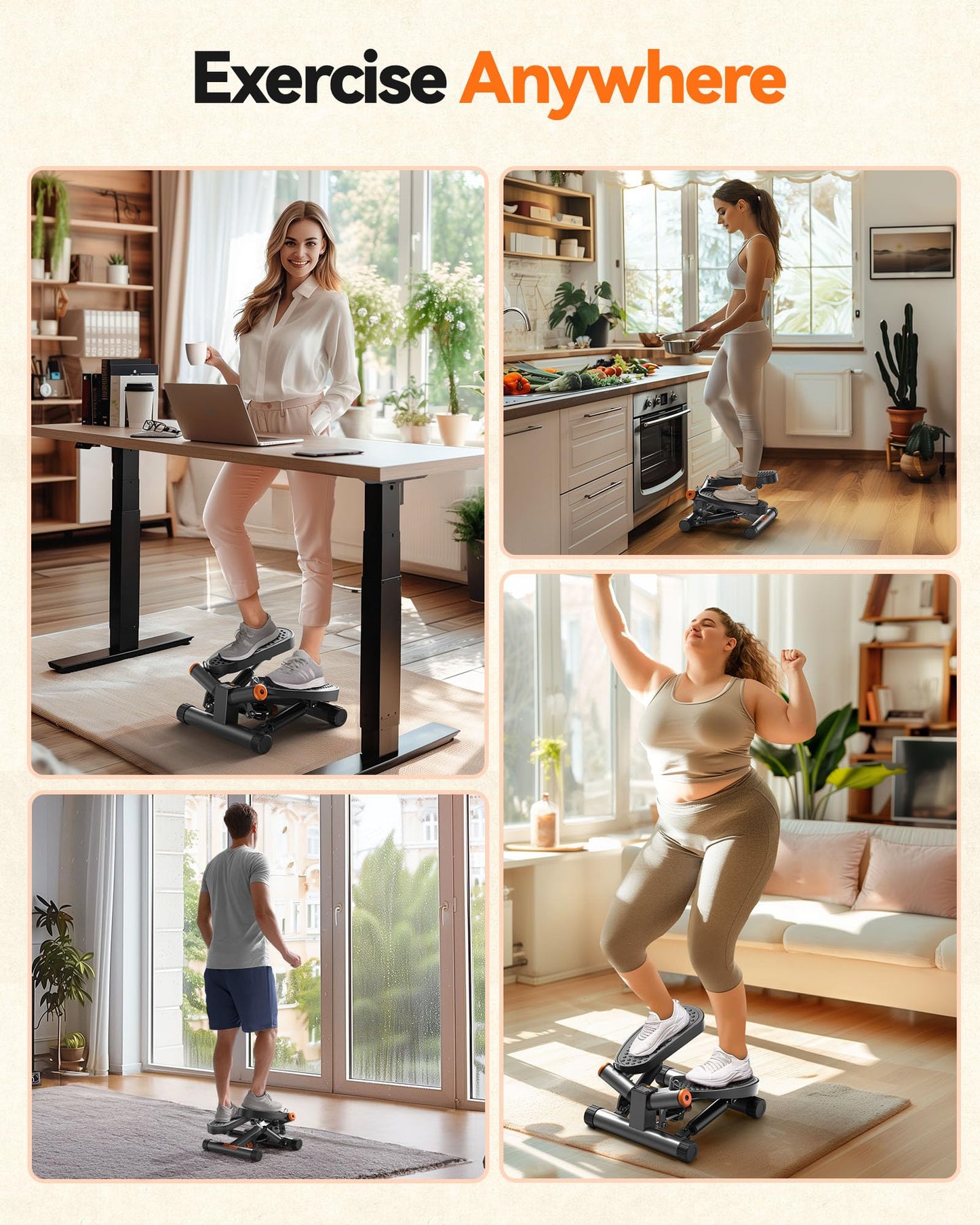 Niceday Steppers for Exercise at Home, Mini Stepper with 300LBS Capacity