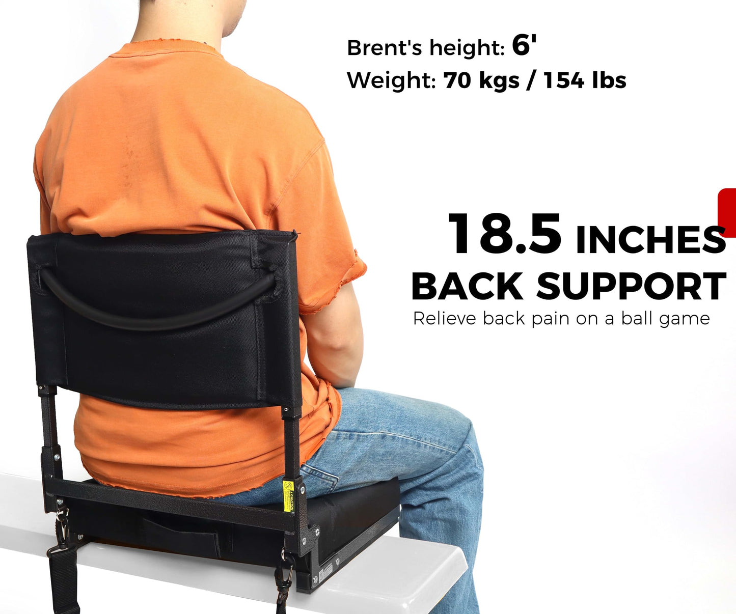 JST GAMEZ Stadium Seat with Back Support Bleacher Chair with Back and Cushion High Back Includes Shoulder Strap and Cup Holder
