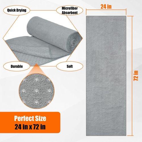PBHEPJ 4 Pack Hot Yoga Towel, Yoga Mat Towel with Grip Dots (72"x 24"), Microfiber, Super Absorbent Towel Non-Slip for Hot Yoga, Exercise, Fitness, Pilates Gear