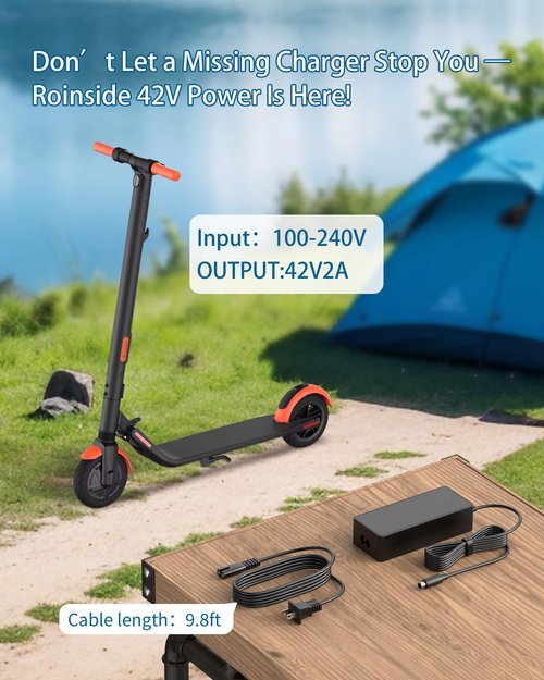 VHBW 42V Charger for Roinside Electric Scooter Compatible with Roinside UP2, UP6, UP6-1, UP8, U2, P1 – Fast & Safe Replacement Power Supply (Not for SUP10/SUP20)