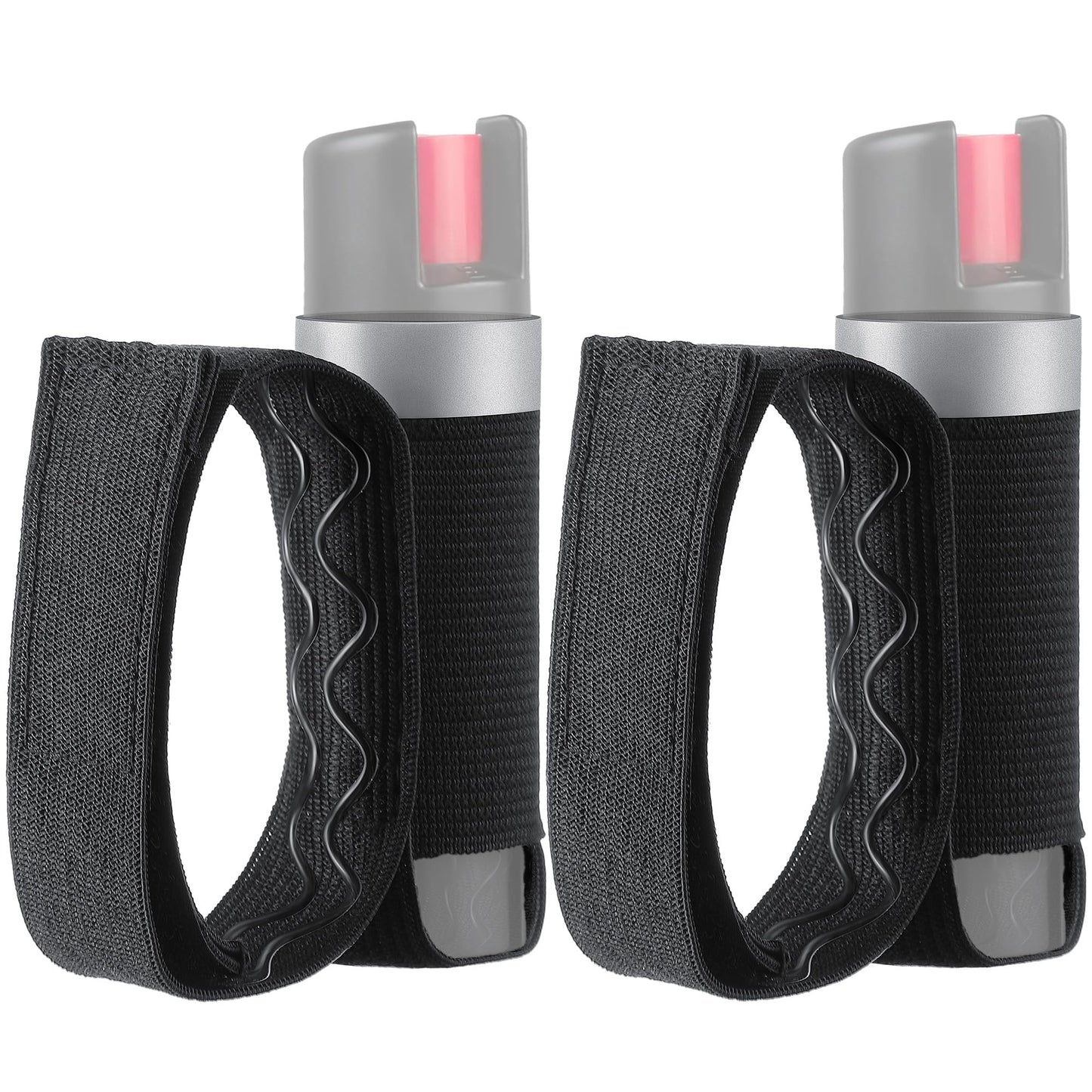 2 PCS Pepper Spray Hand Strap Holder-No Mister-Adjustable Reflective Runner Strap Fits Most Pepper Sprays 3. 5 up, Self Defense Gel Holder Stretch Ambidextrous Design for Run Jog Walk Night Safety