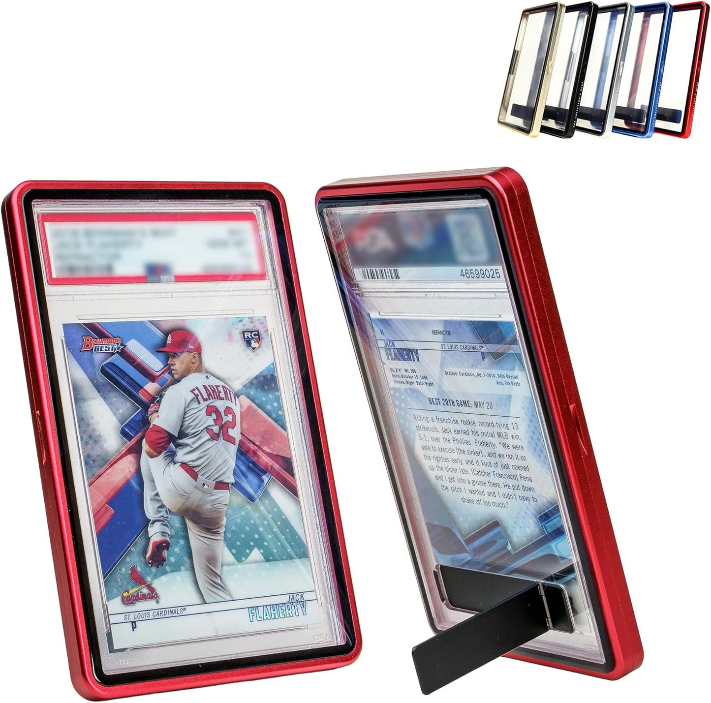 2-in-1 Magnetic Metal Slab Bumper Case for PSA/CGC Slabs with Built-in Stand (Protect + Display) - Soft Gold | Slab Case for PSA | Graded Card Display | Slab Mags for PSA/CGC- Soft Gold