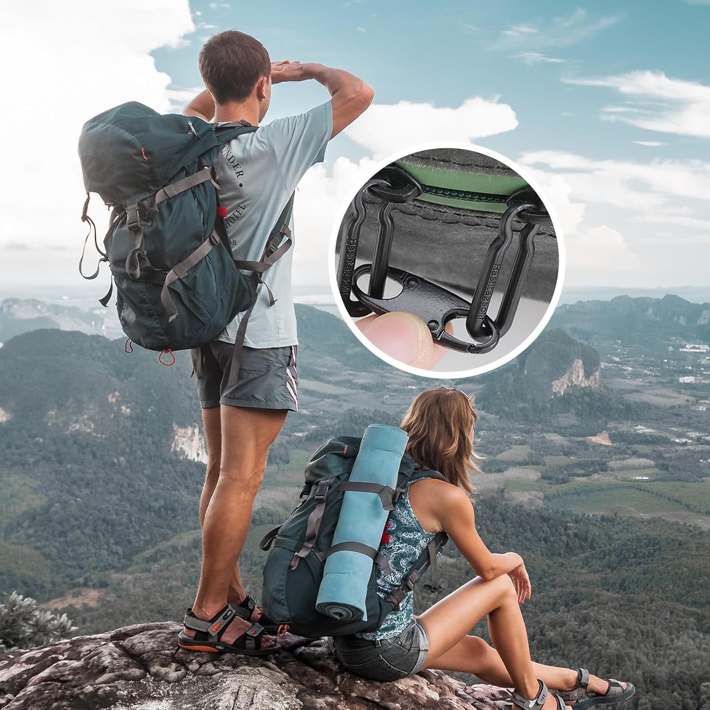 20 Pcs Zipper Clips Anti Theft Double Opening Small S Carabiner Clip Zipper Lock Theft Clasp for Backpack Purse Luggage Suitcase (Black and Sliver)
