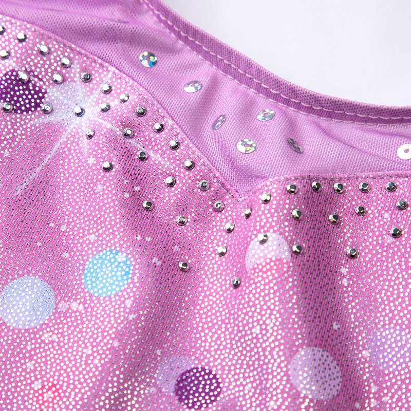 HOZIY Gymnastics Leotards for Girls 8-9 9-10 8-10 Years Purple Sequins Diamond Rhinestones Mesh Strap Tumbling Outfits Dance Clothes Apparel Sparkly