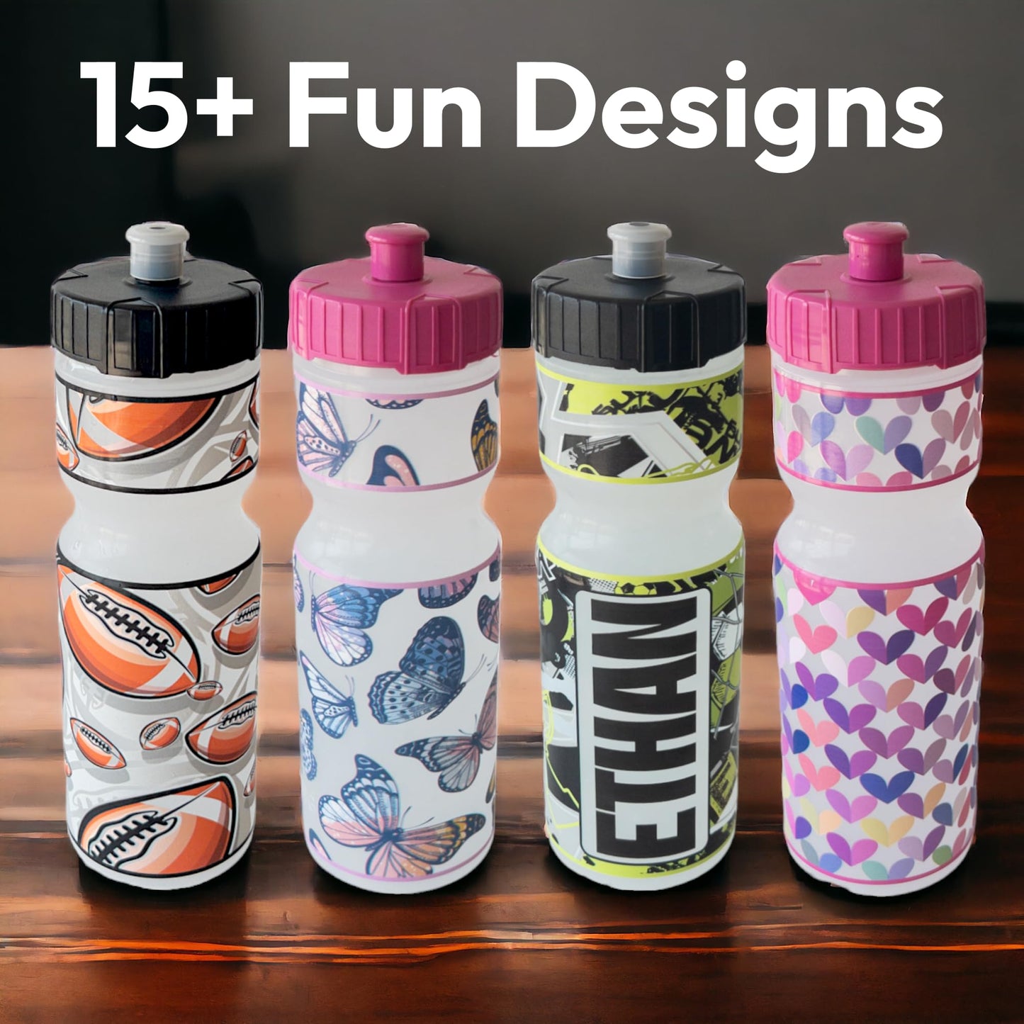 50 Strong | Kids BPA-Free Sports Water Bottle, 22 oz, Strawberries