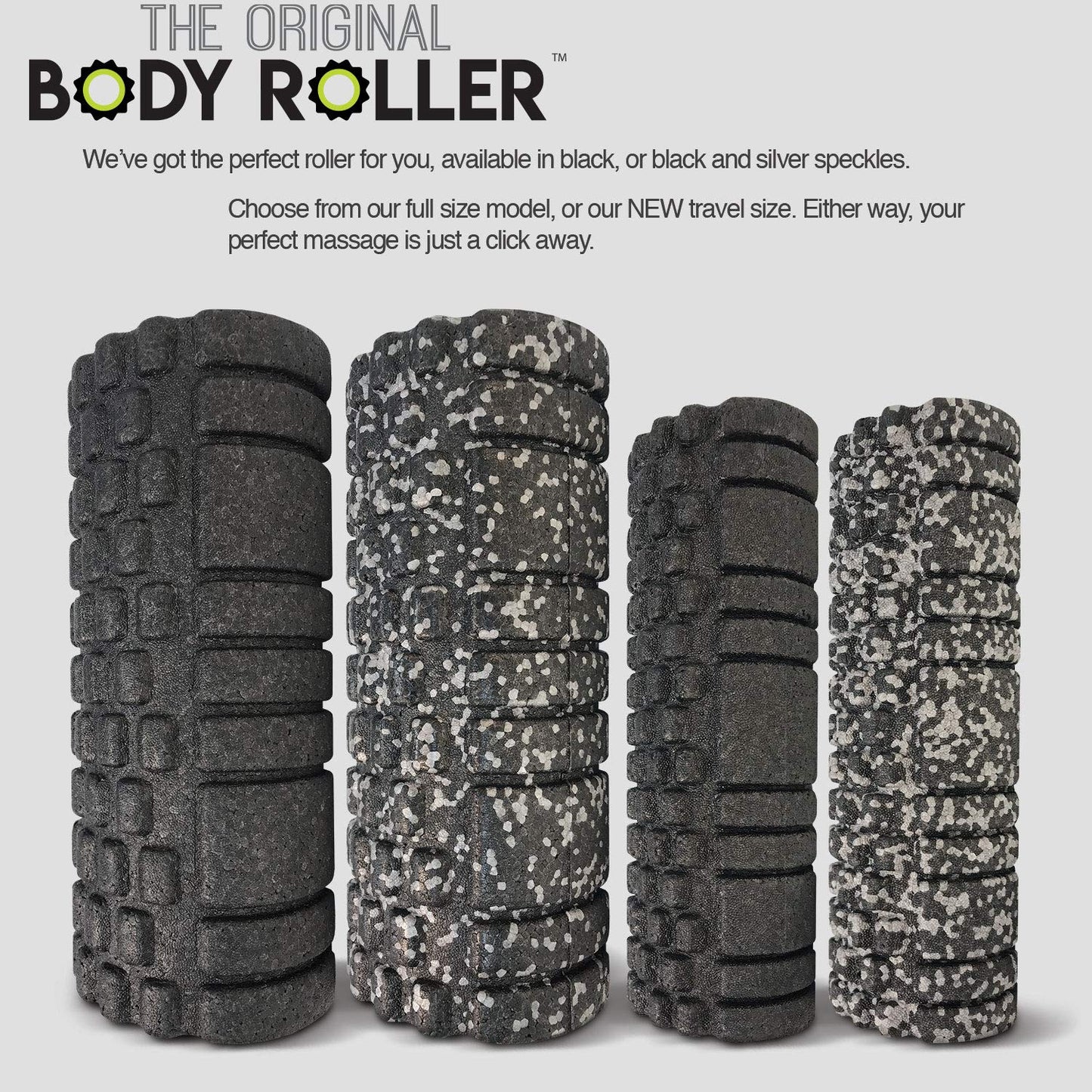 The Original Body Roller - High Density Foam Roller Massager for Deep Tissue Massage of the Back and Leg Muscles - Self Myofascial Release of Painful Trigger Point Muscle Adhesions - 13" Multi
