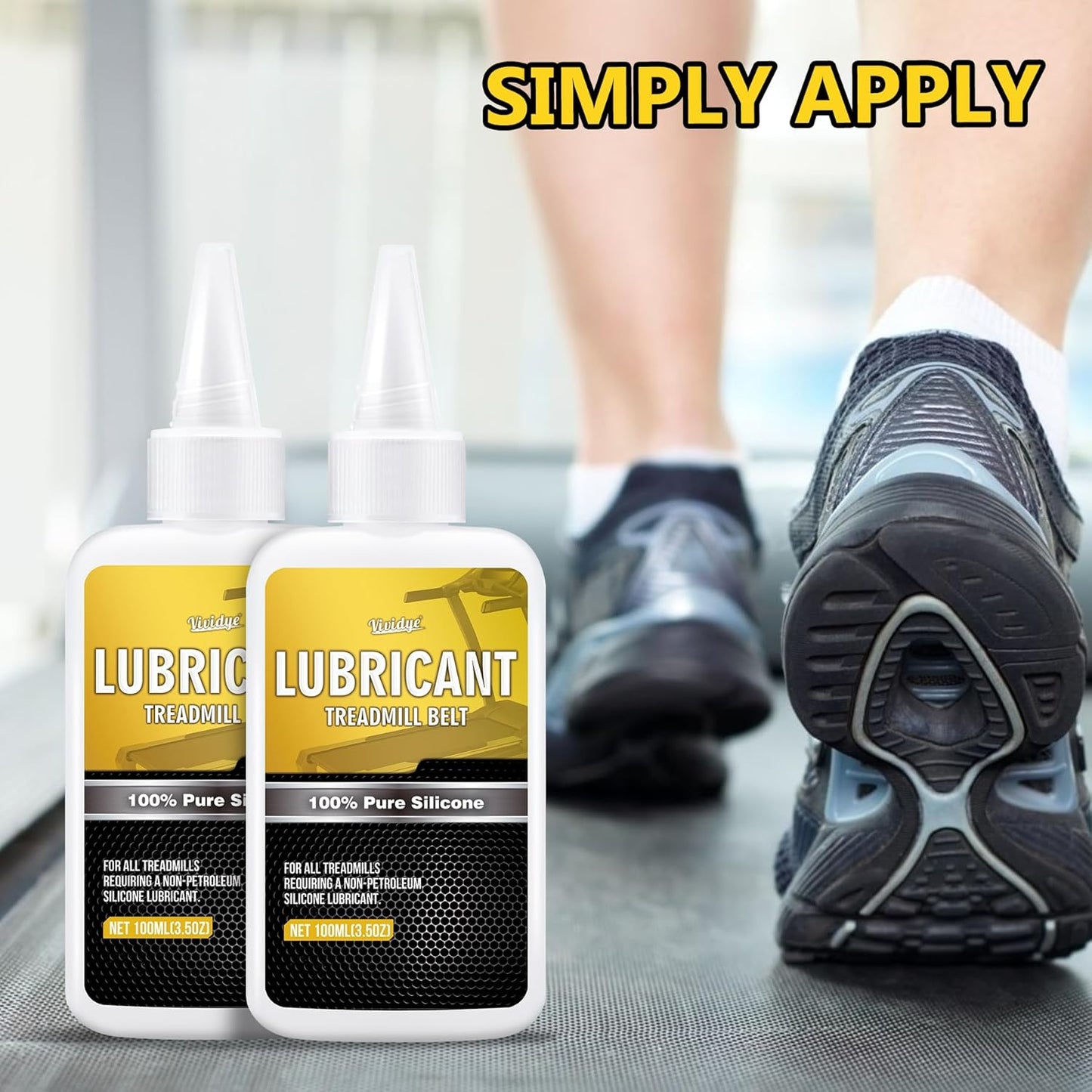 100% Pure Silicone Treadmill Lube - 7oz/200ml Treadmill Lubricant for Belt - Premium Silicone Oil with Application Tubes - Suitable for Most Treadmill Lubrication - Non-Toxic and Odorless