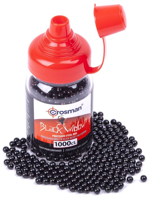 Crosman CBW1K Black Widow 4.5mm Black-Coated BBs, Grain Weight: 5.23 (1000-Count)