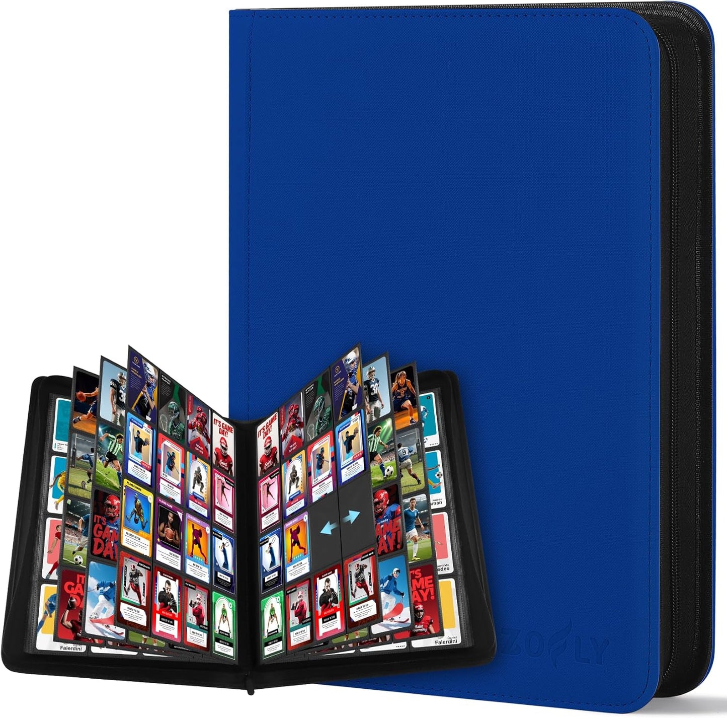 12 Pocket Card Binder, Zipper Trading Card Binder, 720 Large Capacity Side Loading Non-Ring Card Album, Double Sided Acid-Free Card Protector Binder, Card Collection for TCG, MTG, Sport Card, Pink