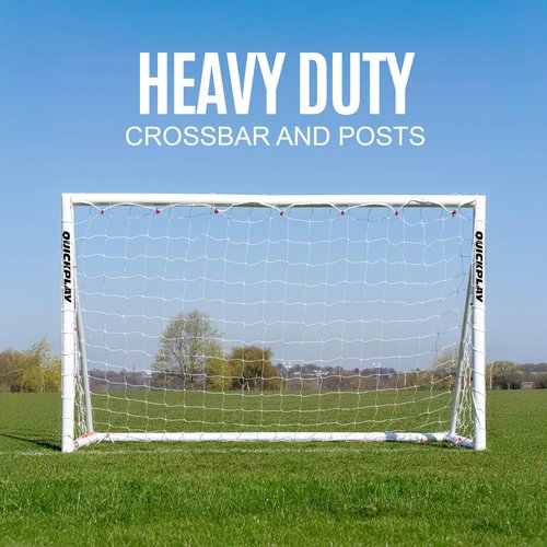 QUICKPLAY Q-Fold Soccer Goal | 30-Second Folding Design for Easy Setup | Portable & Weatherproof uPVC Soccer Goal for Backyard | Durable Post for Adults & Kids
