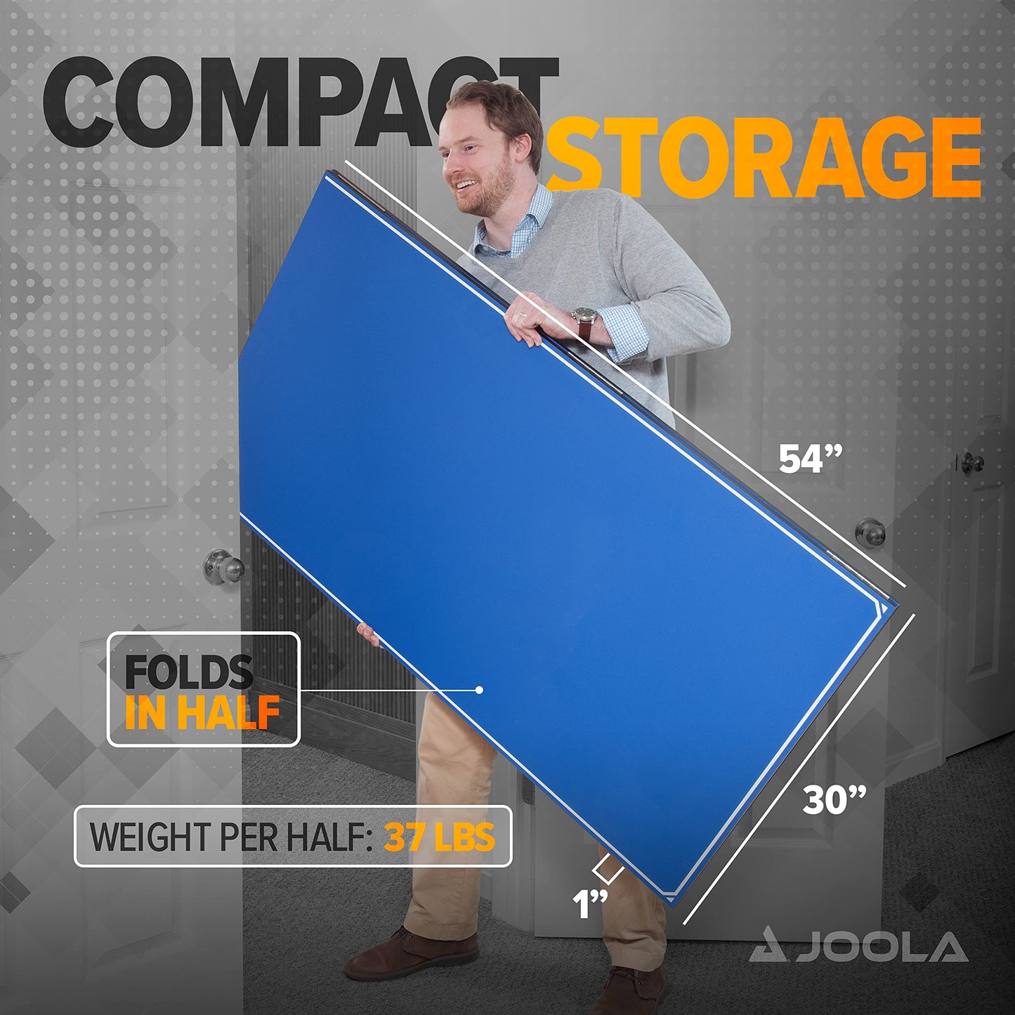 JOOLA Tetra - 4 Piece Ping Pong Table Top for Pool Table - Includes Ping Pong Net Set - Full Size Table Tennis Conversion Top for Billiard Tables - Easy Assembly & Compact Storage - Incl. Foam Backing