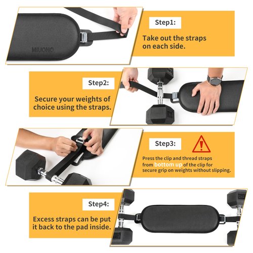 MIUONO Hip Thrust Belt, Dumbbell Hip Thrust Belt for Kettlebells or Grip Plates, Thicker Slip-Resistant Leather Glute Bridge Pad Machine for Booty Workout of Home Gym
