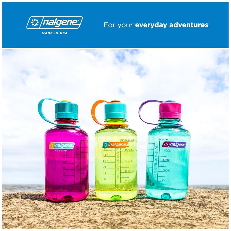 Nalgene 16 oz Narrow Mouth Water Bottle | Slim Cup Holder Size, BPA-Free, Durable & Leak Proof, Lightweight Travel Bottle, Jade