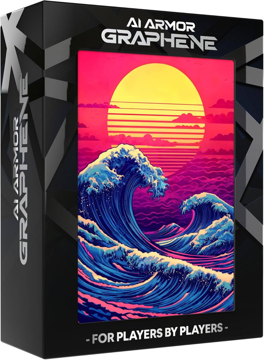 (Neon Retro Wave) - 100ct Textured Matte TCG/MTG Card Art Sleeves (Graphene)