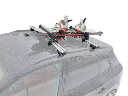 BRIGHTLINES Improved Universal Ski Snowboard Racks Carriers 2pcs Mount on Vehicle top Cross Bars (Up to 4 Skis or 2 Snowboards)