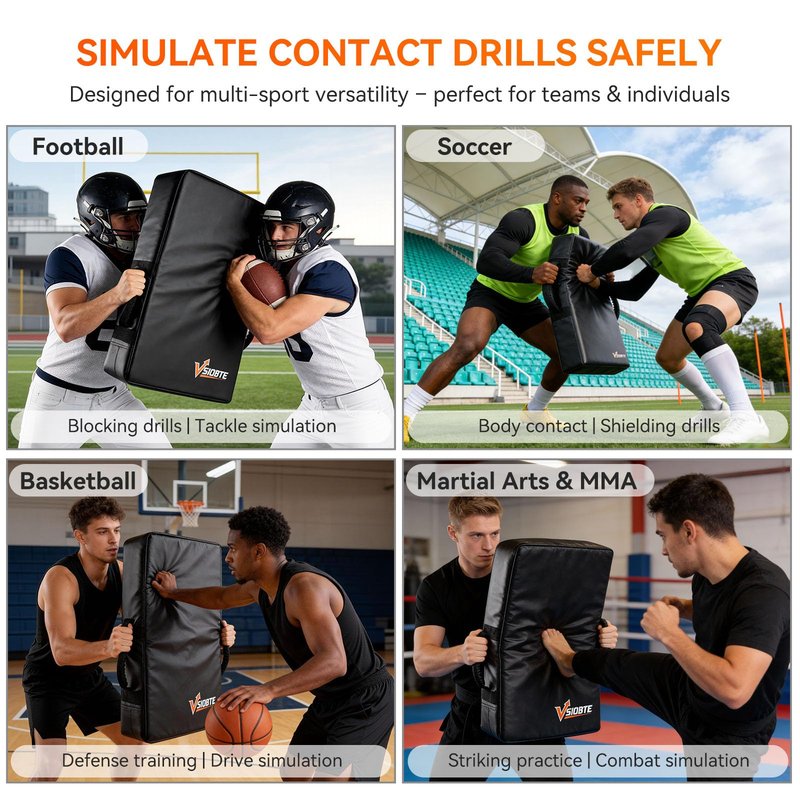 VSIOBTE 24"x16" Professional Blocking Pad – Denser Softer Foam Kick Pad, Tackle Dummy, Hitting Shield for Football, Basketball, Martial Arts, Hockey & Contact Drills