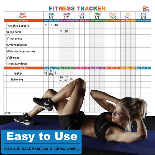 Large Dry Erase Fitness Calendar For Women&Men,24x36 Inch Erasable Exercise Board For Home Workout,Reusable Weekly Fitness Tracker For Gym Lovers,Giant Gym Whiteboard Planner Tracking Yoga Running