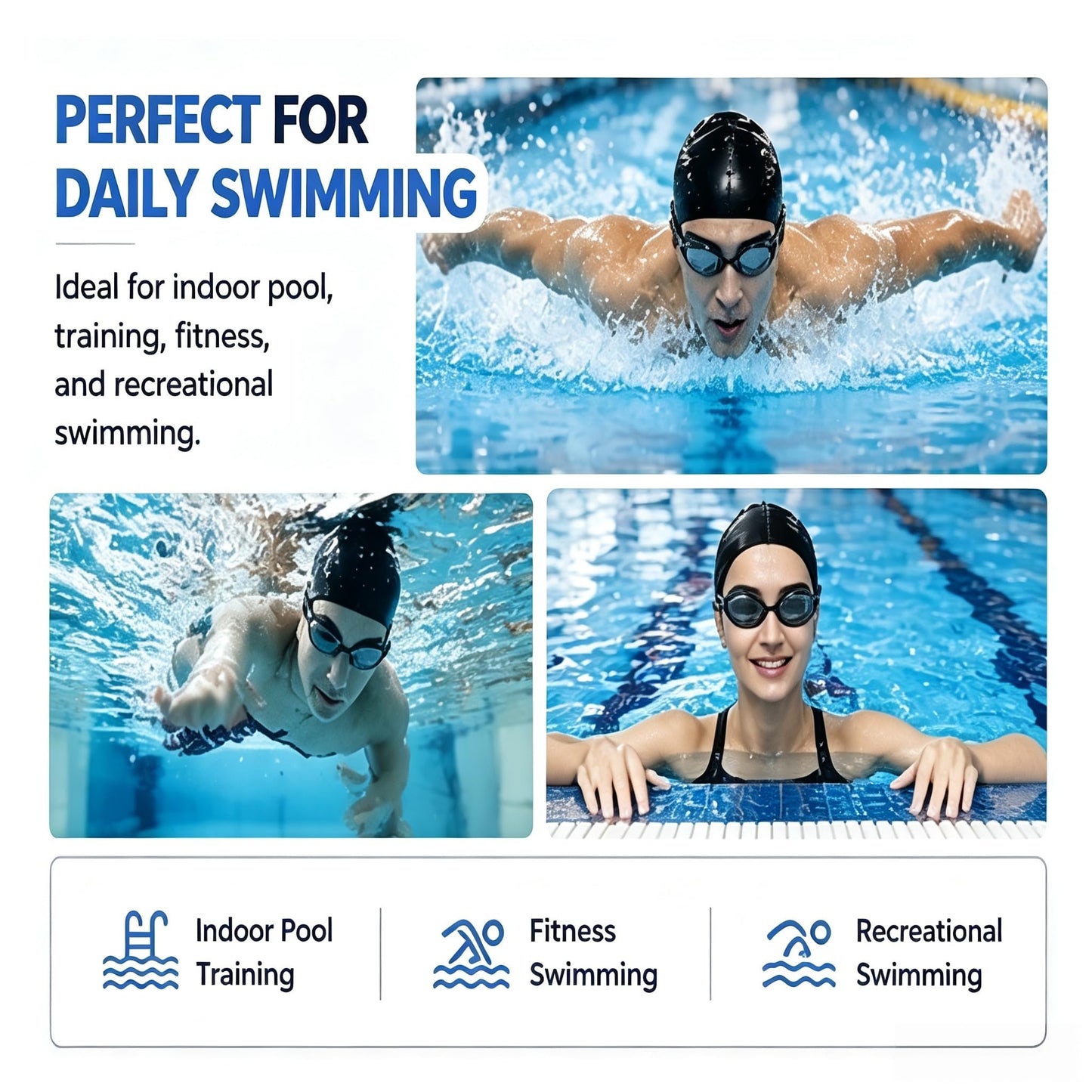haetair Swimming Goggles For Men Women – Professional Fit & Comfort Unisex Swim Glasses For Adults Anti-Fog, Leak-Proof