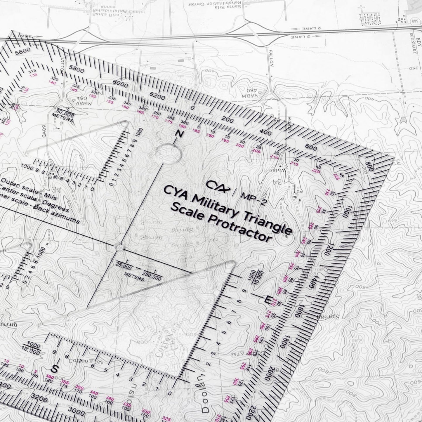 Zonon 5 Inch Military Map Protractor Military Style Utm/mgrs Coordinate Scale Map Perfectly Cut Land Navigation Protractor Maps Reading and Grid Coordinate Reader