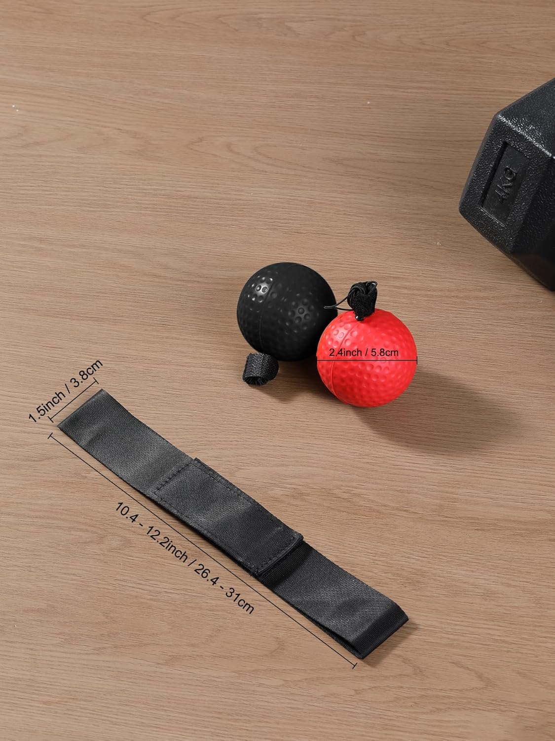 2 Balls (Black & Red) for Reflex Training and Boxing Practice, Boxing Reaction Speed Training Balls with Black Nylon Headband