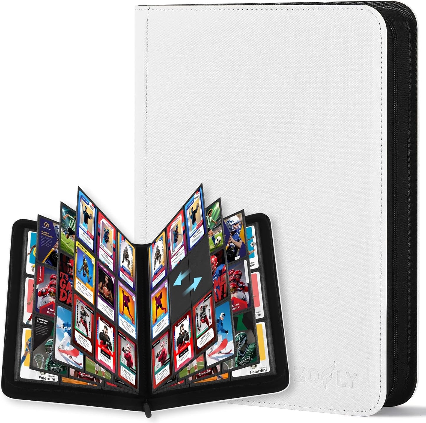 12 Pocket Card Binder, Zipper Trading Card Binder, 720 Large Capacity Side Loading Non-Ring Card Album, Double Sided Acid-Free Card Protector Binder, Card Collection for TCG, MTG, Sport Card, Pink