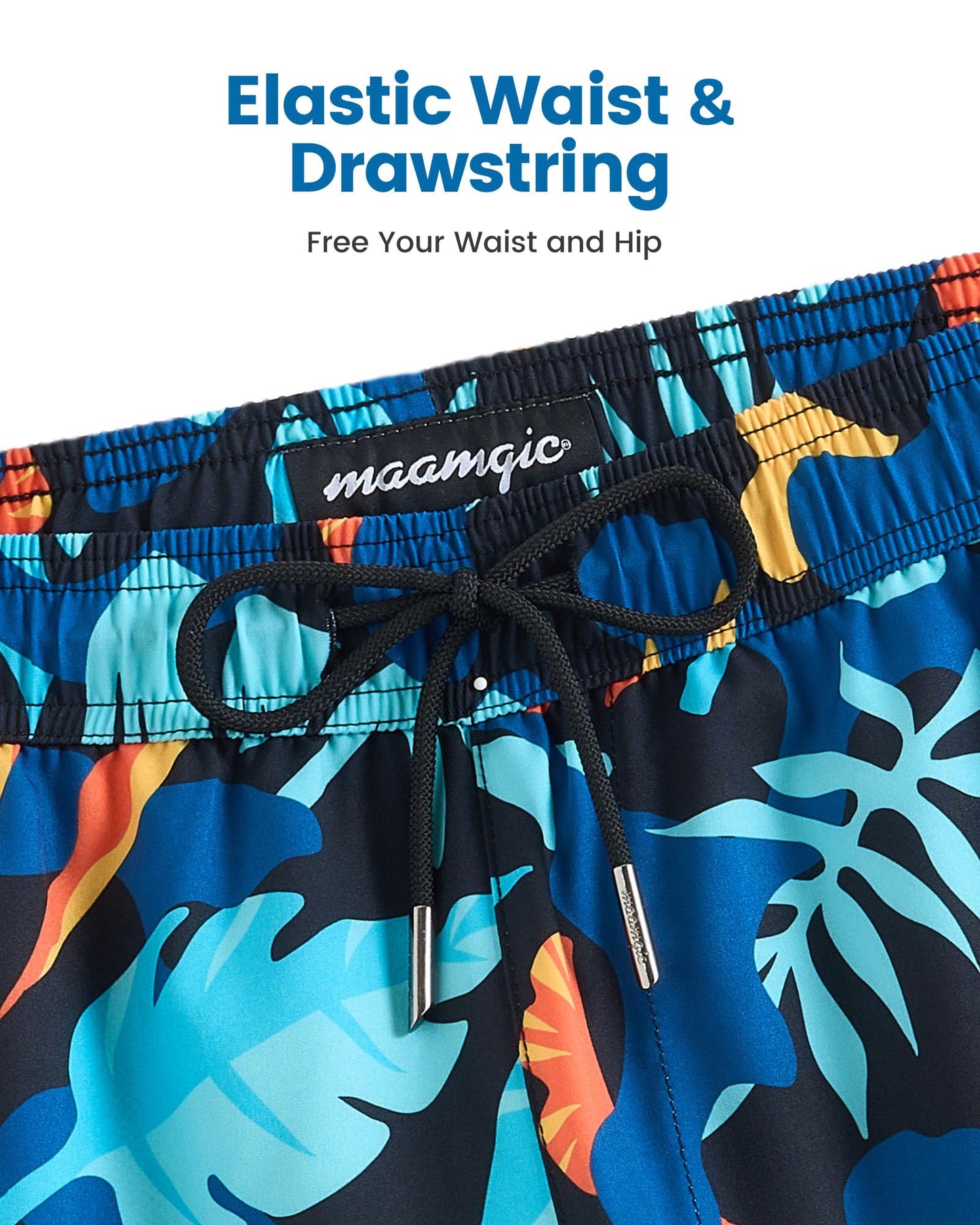 maamgic 2 in 1 Mens Swim Trunks 7 Inch Swim Shorts Swim Suits Board Shorts