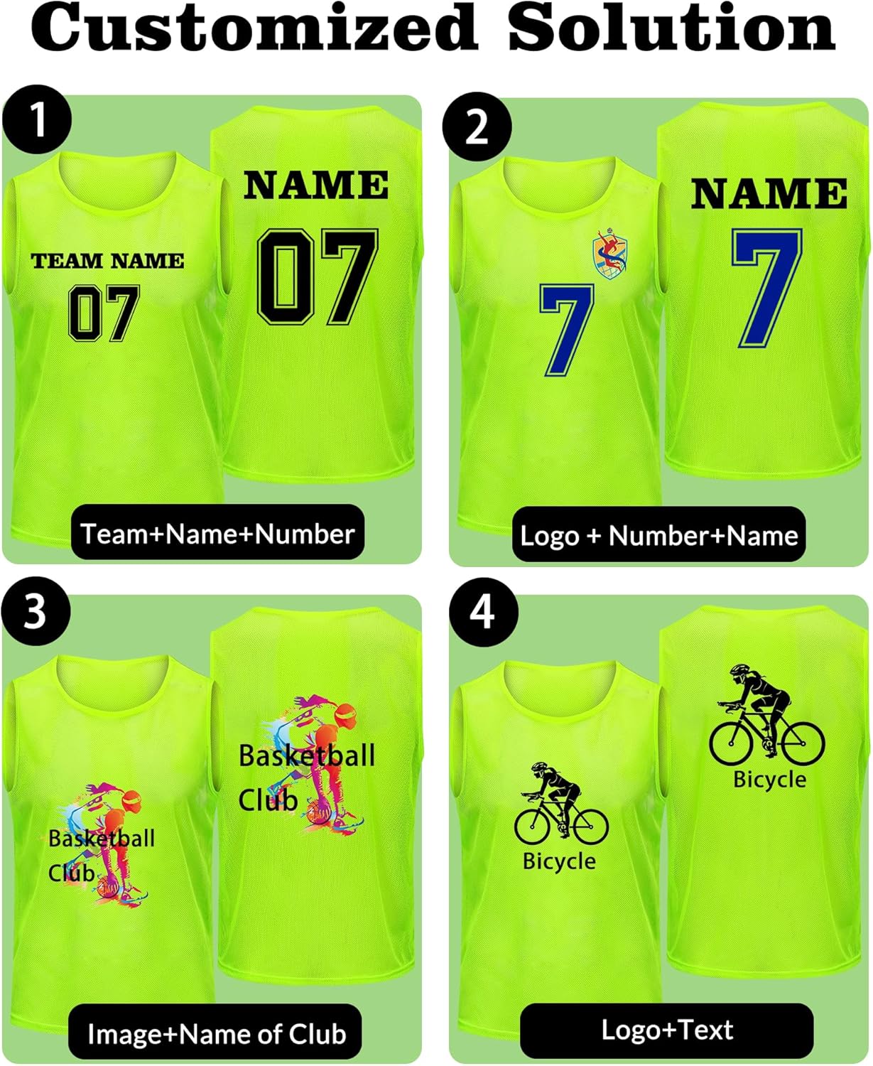 1/6/12/24/48 PCS Custom Pinnies Youth Team Sports Kids Personalized Vest in Basketball Jerseys,Add Logo/Name/Number