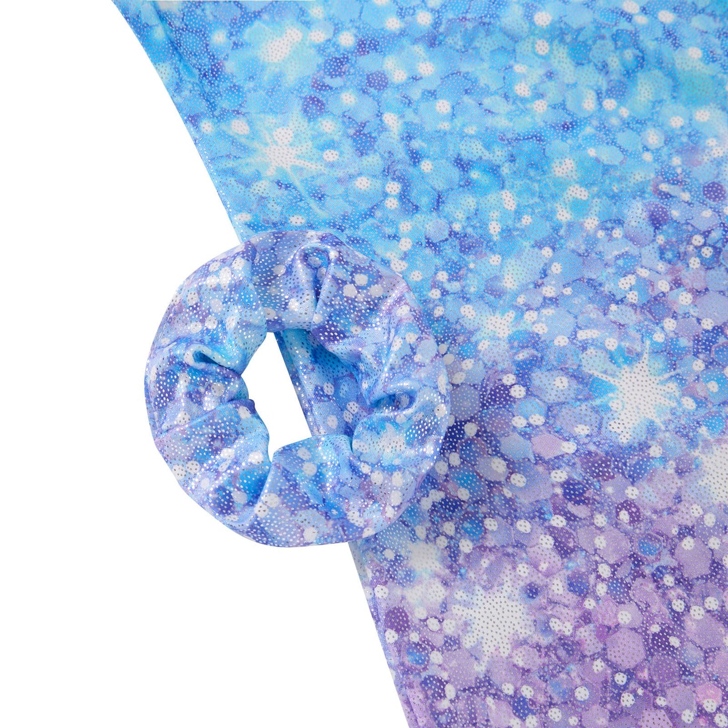 Vogseek Gymnastics Leotards for Girls 9 10 Years Shiny Blue Purple Athletic Outfits with Hair Scrunchie Kids Cute Tank Sleeve Activewear Ballet Dance Unktards,Blue Purple