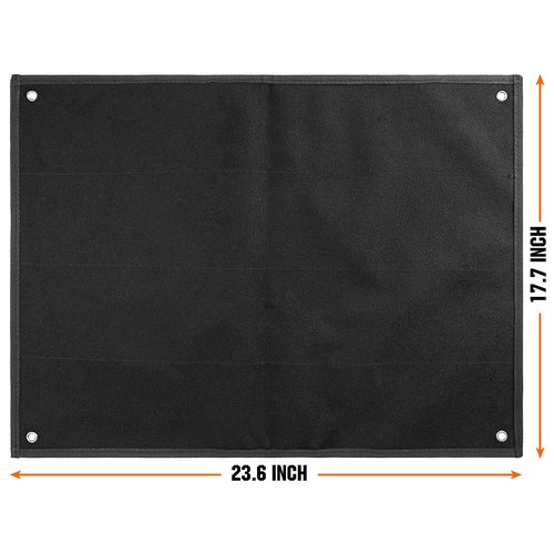 bvya Tactical Board Patch Organizer Holder Display with Loop Surface, Steel Ring for Morale Uniform Hook and Loop Emblems, 1 Flag Patch Included (Black, Small: 23.6" x 17.7"/60 CM x 45 CM)