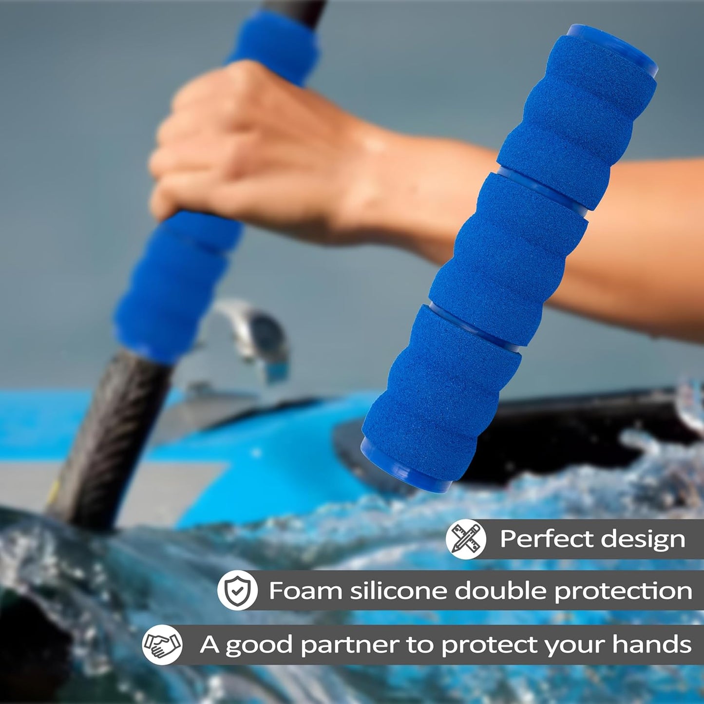 Kayak-Paddle-Grips-2-Pack - No-Slip Oar-Grip for Take-Apart Paddles,Blister Prevention Kayaking Accessories(Diameter 30mm/1.18 inches)