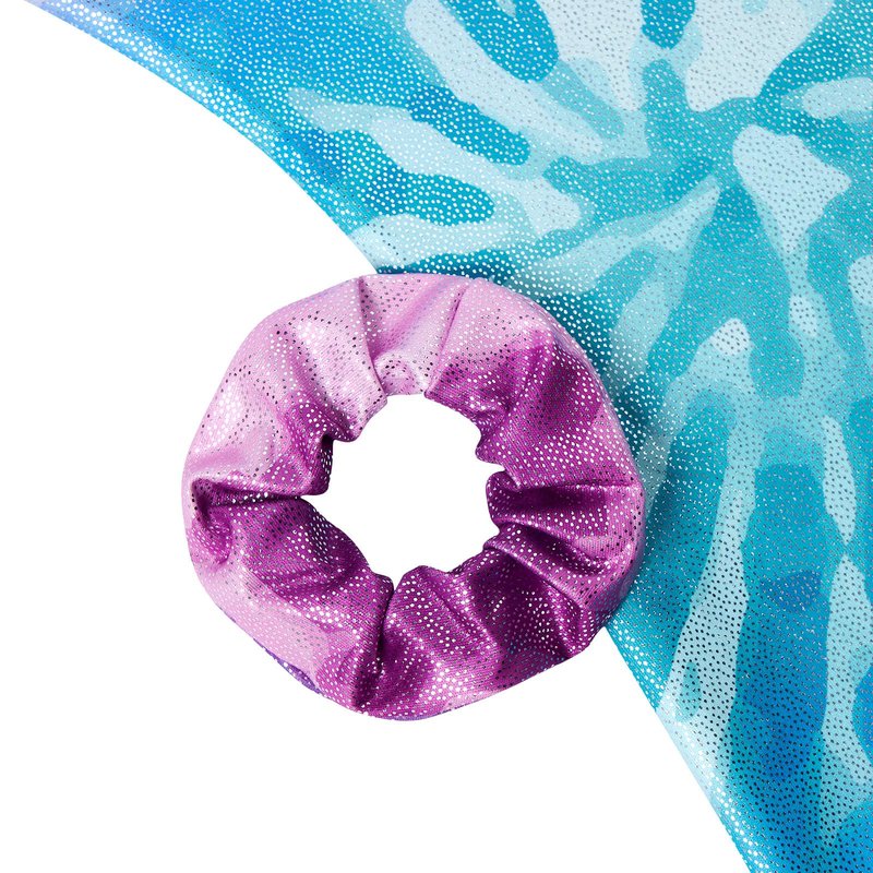 Vogseek Sparkly Gymnastics Leotards for Girls 5 6 Years Cute Psychedelic Tie Dye Shiny Ballet Dance Unitards Biketards with Hair Scrunchie Kids Tumbling Shorts Activewear Clothes