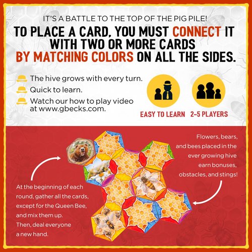 Grandpa Beck's Games The Bears and The Bees | Strategic Tile Laying Card Game for Kids, Teens, Family & Adults | from The Creators of Cover Your Assets | 2-5 Players Ages 7+