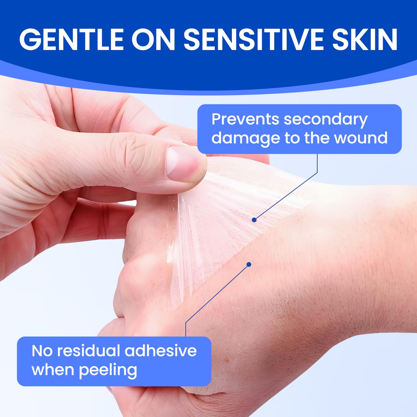 Large Waterproof Bandages Clear Dressings Tattoo Tape Sensitive Skin Wounds Care, Transparent Film Dressing Adhesive Occlusive Patch for Post Surgical Use, 4" x 4 3/4", 50 Packs