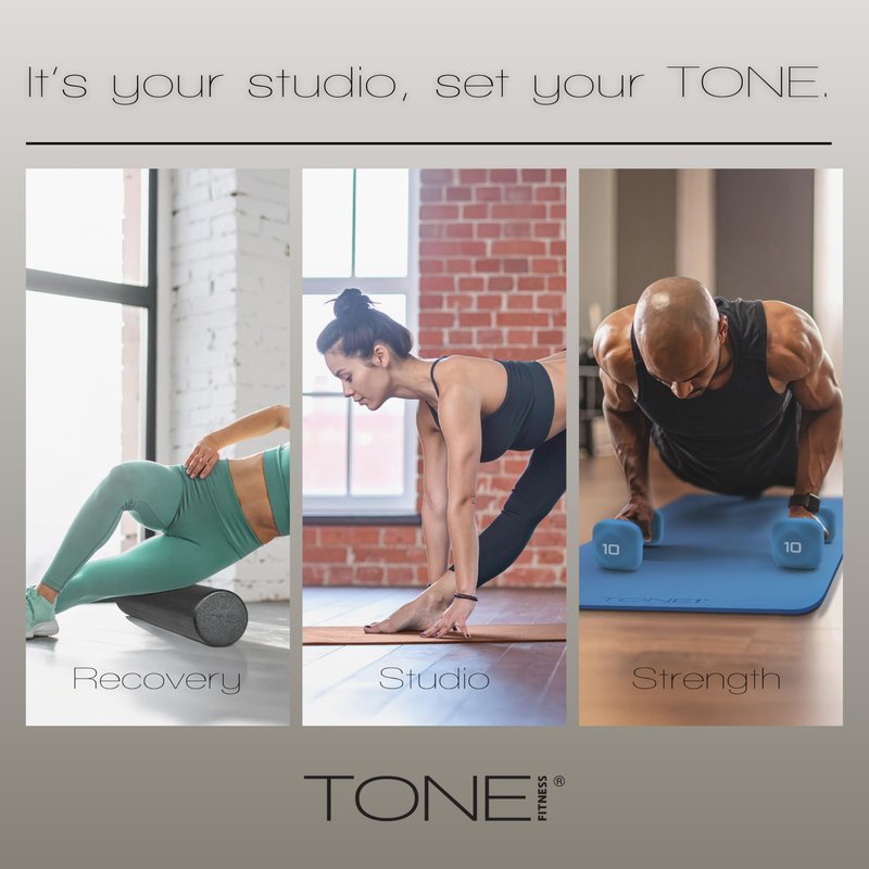 Tone Fitness 20 lb Neoprene Dumbbell Pair for Home Workouts – Non-Slip Design - Blue