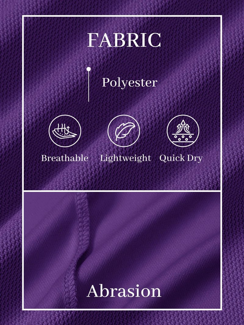 TACVASEN Mens Golf Shirt Dry Fit Mens Polo Shirts Short Sleeve Performance Golf Polos for Men with Collar Work Shirts Purple, XL
