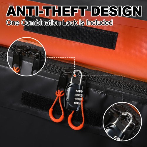 Car Rooftop Cargo Carrier Roof Bag Waterproof for All Top of Vehicle with/Without Rack Includes Topper Anti-Slip Mat + Reinforced Straps + 64Door Hooks + Luggage Lock 