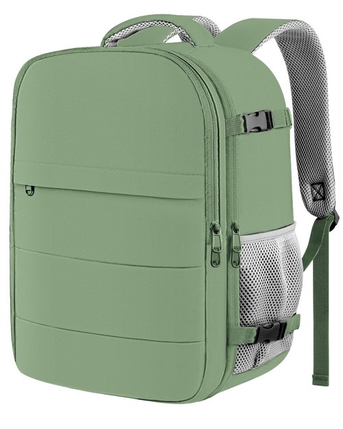 HOTOR Travel Backpack - Flight Approved Travel Bag for Men and Women, Carry on Luggage for 15.6" Laptop and Travel Essentials for Work, Business, Weekender, College 11.8"x7.9"x17.3" (Green)