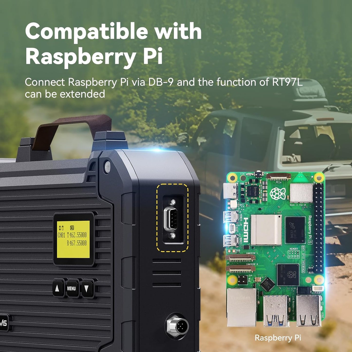(3rd Gen RT97) Retevis RT97L Up to 25W GMRS High-Power Repeater, IP66 Waterproof, Long Range Base Station Compatible with Raspberry Pi for Farms, Remote Areas & Home Use (1 Pack)